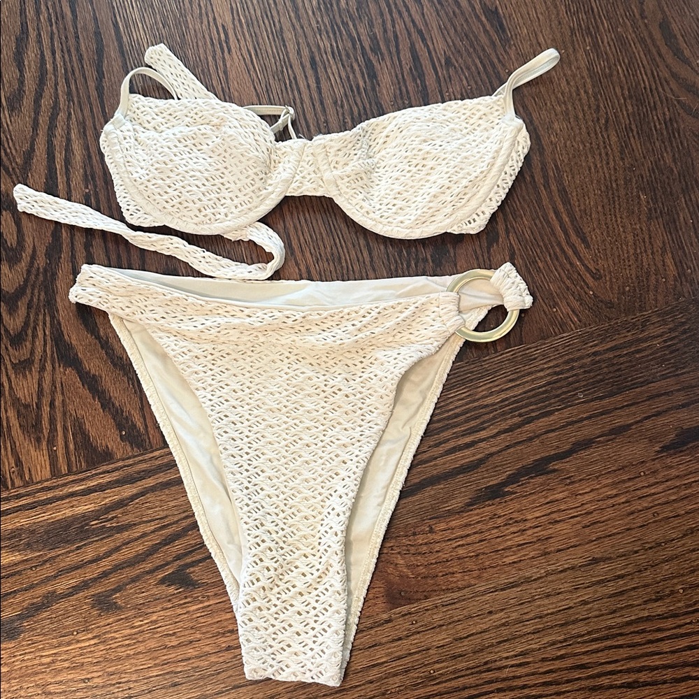 Monday Swimwear Cream / white Crochet bikini